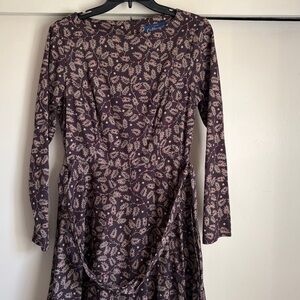 Collectif Vintage London Floral Dress Size M *UK 12* Long Sleeve Pockets! GUC